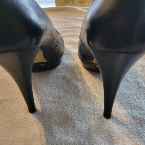 Nine West Black Platform leather Heels. Size US 8 (EUR 38, UK 6) - Picture 6 of 7